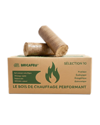 Carton de 10 bûches de bois densifié